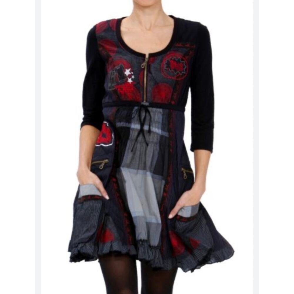 Desigual Size Small Patchwork Urban Streetwear Mi… - image 2